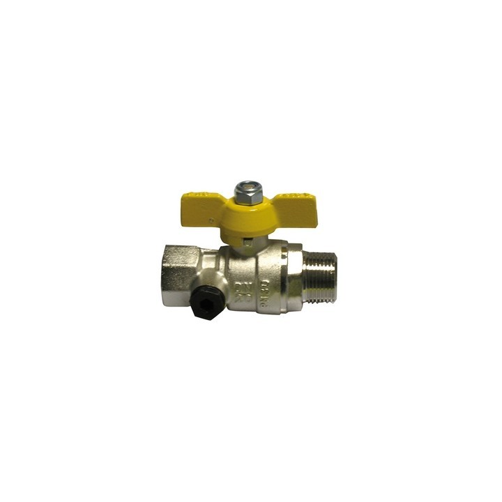 VALVOLA A SFERA GAS FM CON FARFALLA GIALLA 1" DN 25