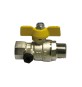 VALVOLA A SFERA GAS FM CON FARFALLA GIALLA 1" DN 25