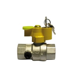 VALVOLA A SFERA GAS FF CON SERRATURA E PRESA PRESSIONE 1" DN 25