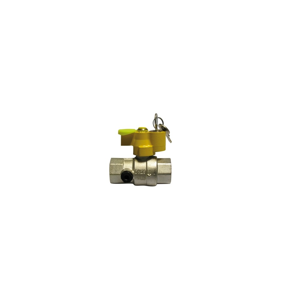 VALVOLA A SFERA GAS FF CON SERRATURA E PRESA PRESSIONE 1" DN 25