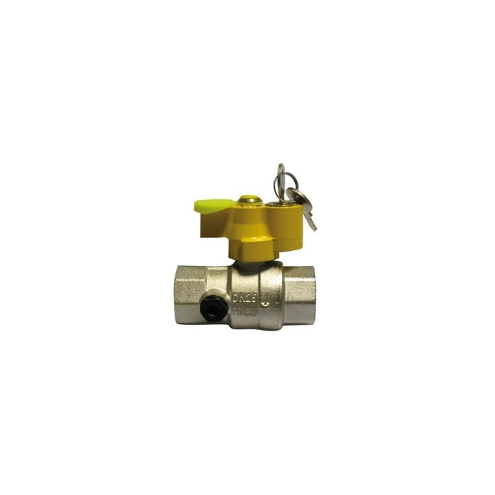 VALVOLA A SFERA GAS FF CON SERRATURA E PRESA PRESSIONE 1" DN 25