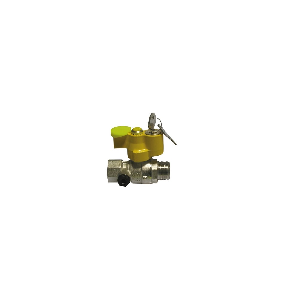 VALVOLA A SFERA GAS MF CON SERRATURA E PRESA PRESSIONE 3/4" DN 20