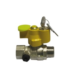 VALVOLA A SFERA GAS MF CON SERRATURA E PRESA PRESSIONE 1" DN 25