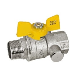 VALVOLA A SFERA PER GAS MF CON PRESA DI PRESSIONE 1/2" DN 15