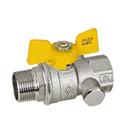 VALVOLA A SFERA PER GAS MF CON PRESA DI PRESSIONE 3/4" DN 20