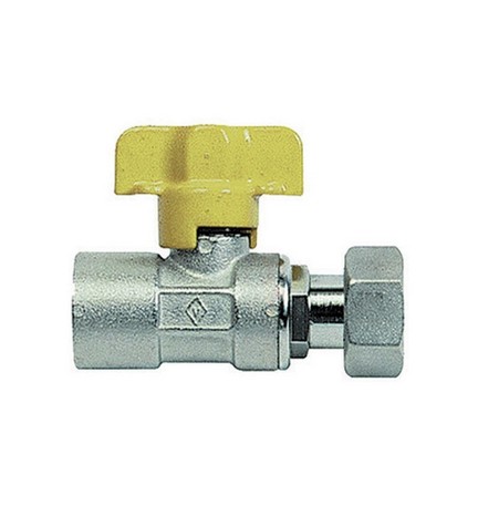 RUBINETTO A SFERA PER GAS FF CON BOCCHETTONE 3/4" DN 15