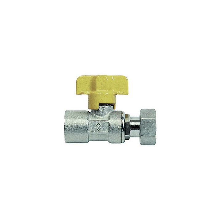RUBINETTO A SFERA PER GAS FF CON BOCCHETTONE 3/4" DN 15
