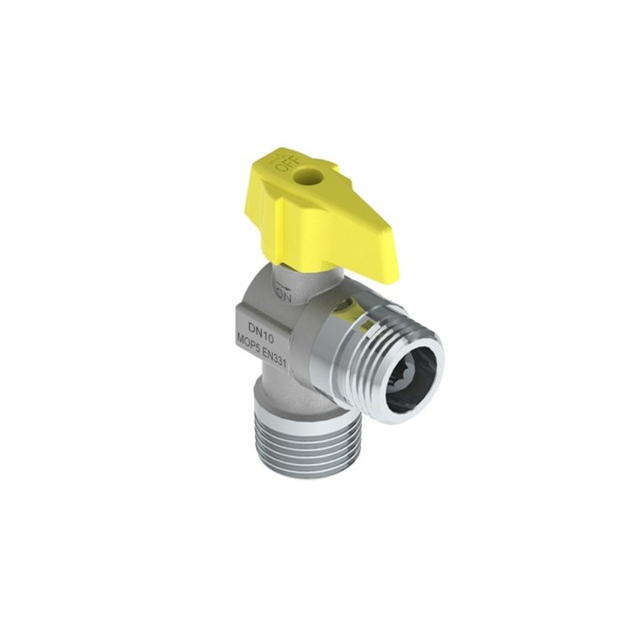 VALVOLA A SFERA PER GAS ANGOLO MM 1/2" DN 10