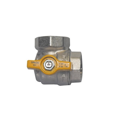 VALVOLA A SFERA AD ANGOLO FF C/FARFALLA PER GAS 1/2" DN 15