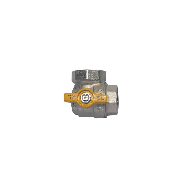 VALVOLA A SFERA AD ANGOLO FF C/FARFALLA PER GAS 1/2" DN 15