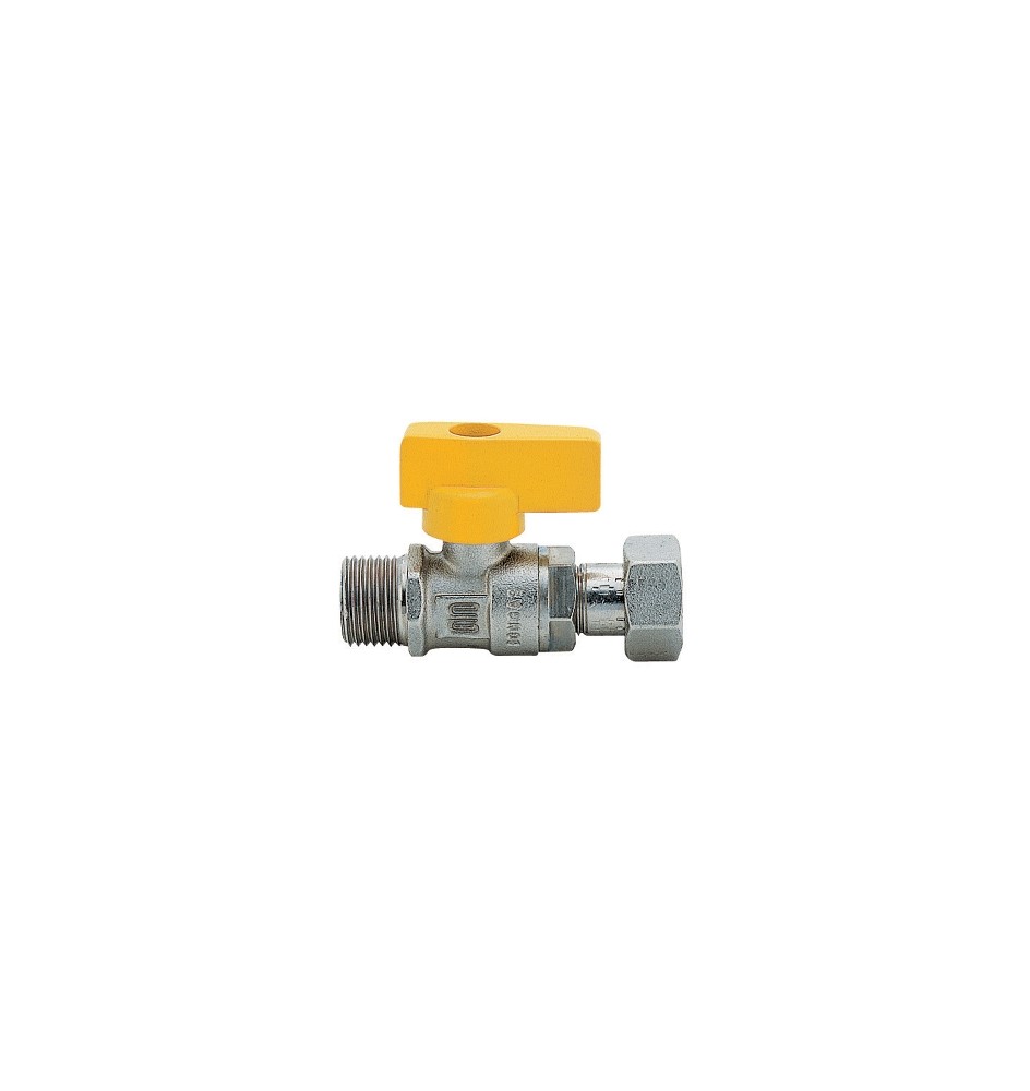 RUBINETTO A SFERA PER GAS DIRITTO MASCHIO 1/2" x 1/2" DN 15