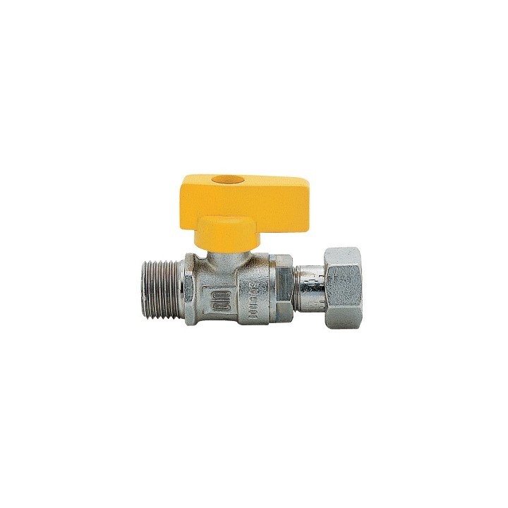 RUBINETTO A SFERA PER GAS DIRITTO MASCHIO 1/2" x 3/4" DN 15x20