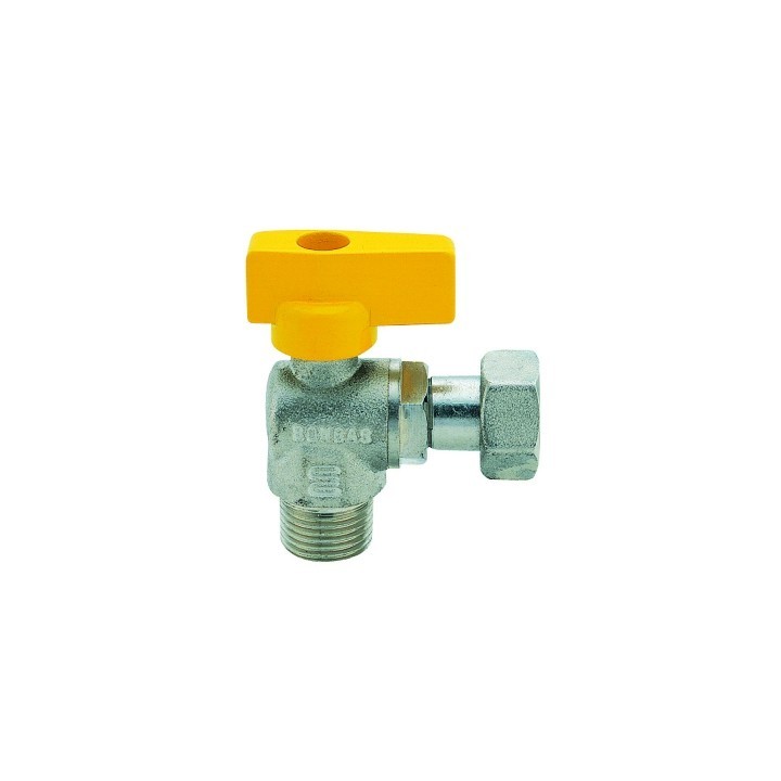 RUBINETTO A SFERA PER GAS A SQUADRA MASCHIO 1/2" x 3/4" DN 15x20