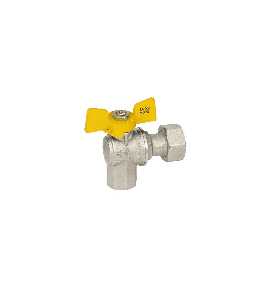 VALVOLA A SFERA GAS FEMMINA / DADO MOBILE 1/2 x 3/4 DN 15