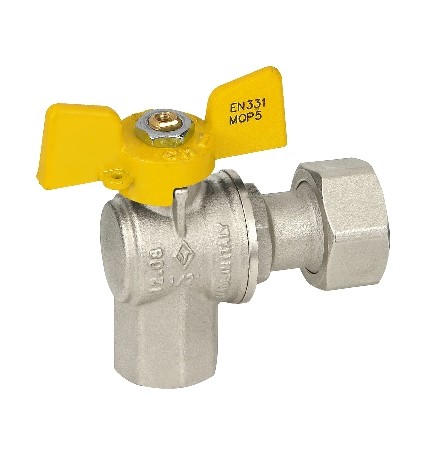 VALVOLA A SFERA GAS FEMMINA / DADO MOBILE 1/2 x 3/4 DN 15