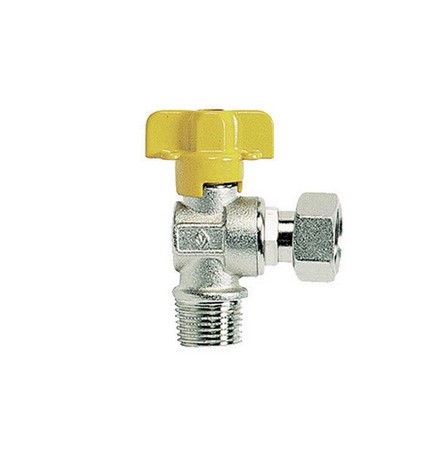 RUBINETTO GAS SQUADRA M CON BOCCHETTONE 3/4 x 3/4 Linea Pesante