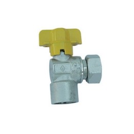 RUBINETTO GAS SQUADRA F CON BOCCHETTONE 1/2" x 1/2" DN 10
