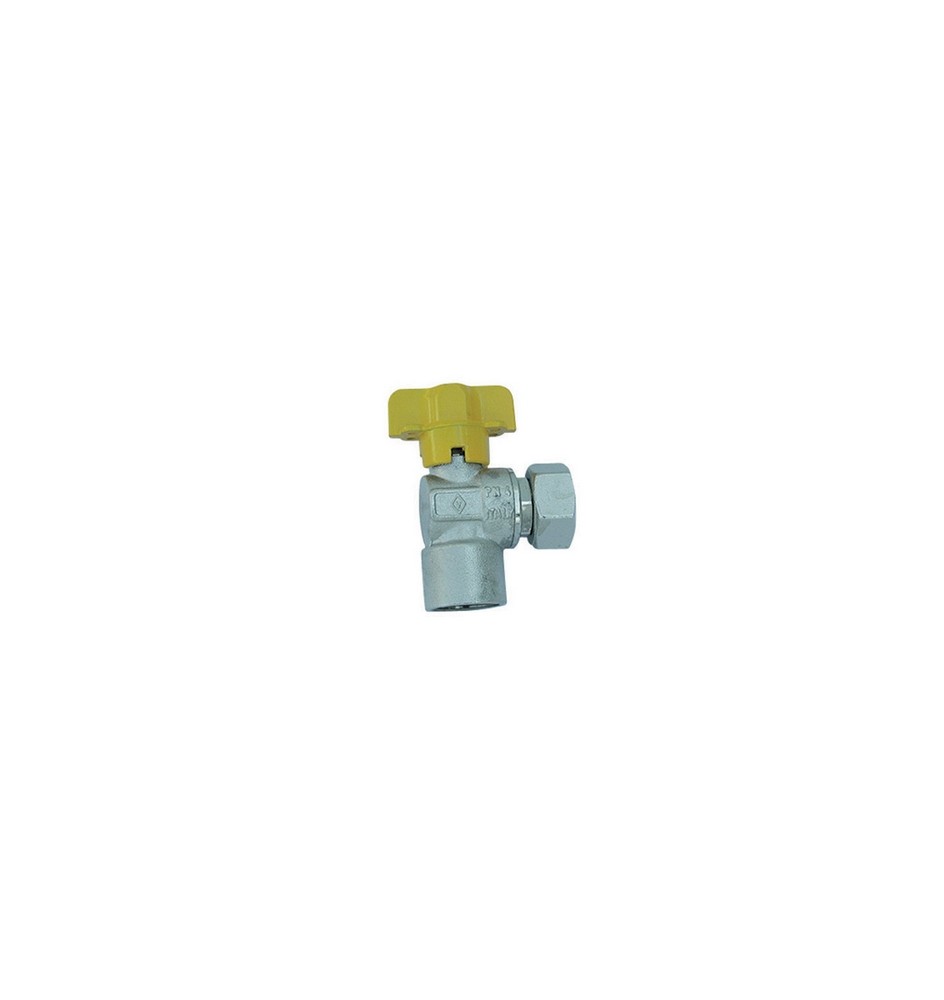RUBINETTO GAS SQUADRA F CON BOCCHETTONE 1/2" x 1/2" DN 10