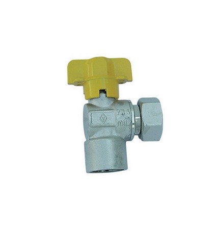 RUBINETTO GAS SQUADRA F CON BOCCHETTONE 1/2" x 1/2" DN 10