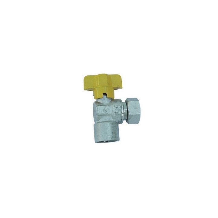 RUBINETTO GAS SQUADRA F CON BOCCHETTONE 1/2" x 1/2" DN 10