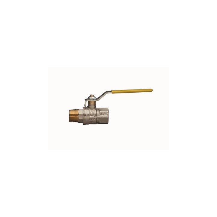 VALVOLA A SFERA PER GAS A PASSAGGIO TOTALE FIL. MF CON LEVA IN ACCIAIO 1/2" DN 15