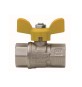 VALVOLA A SFERA PER GAS A PASSAGGIO TOTALE FIL FF CON FARFALLA 1" DN 25