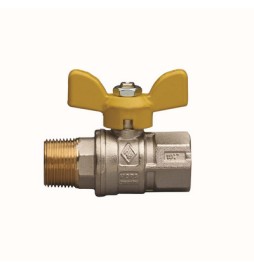 VALVOLA A SFERA PER GAS A PASSAGGIO TOTALE FIL. MF CON FARFALLA 3/4" DN 20
