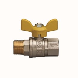 VALVOLA A SFERA PER GAS A PASSAGGIO TOTALE FIL. MF CON FARFALLA 1" DN 25