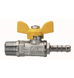 VALVOLA A SFERA PER GAS FIL. M CON PORTAGOMMA E FARFALLA IN ALLUMINIO 3/8" x 8 DN 10