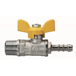 VALVOLA A SFERA PER GAS FIL. M CON PORTAGOMMA E FARFALLA IN ALLUMINIO 1/2" x 8 DN 15