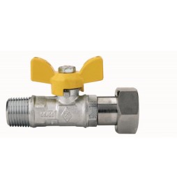 VALVOLA A SFERA PER GAS FILETTATURA MASCHIO CON GIRELLO 1/2" x 3/4"