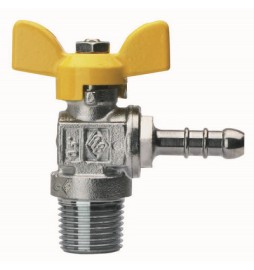 VALVOLA A SFERA PER GAS A SQUADRA FILETTATURA MASCHIO CON PORTAGOMMA 3/8" x 8 DN 10