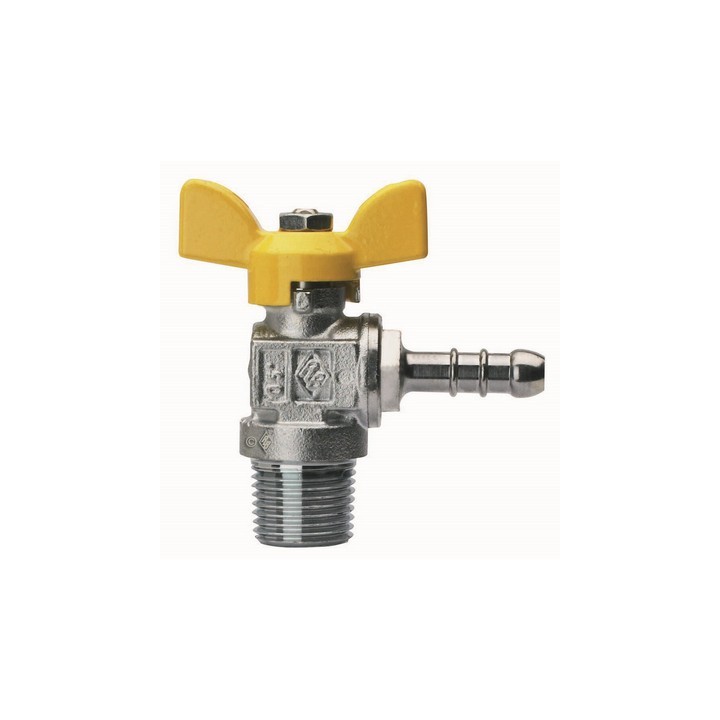 VALVOLA A SFERA PER GAS A SQUADRA FILETTATURA MASCHIO CON PORTAGOMMA 1/2" x 8 DN 15