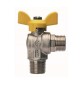 VALVOLA A SFERA PER GAS A SQUADRA, FIL. MASCHIO CON ATT. MASCHIO 1/2" x 1/2" DN 15