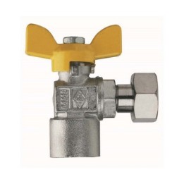 VALVOLA A SFERA PER GAS A SQUADRA FIL. FEMMINA CON GIRELLO 1/2" x 1/2" DN 15