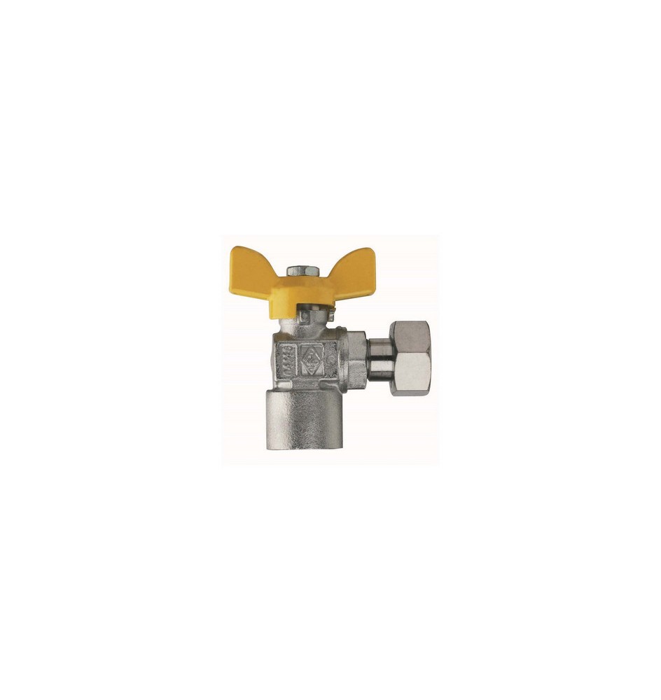 VALVOLA A SFERA PER GAS A SQUADRA FIL. FEMMINA CON GIRELLO 1/2" x 1/2" DN 15