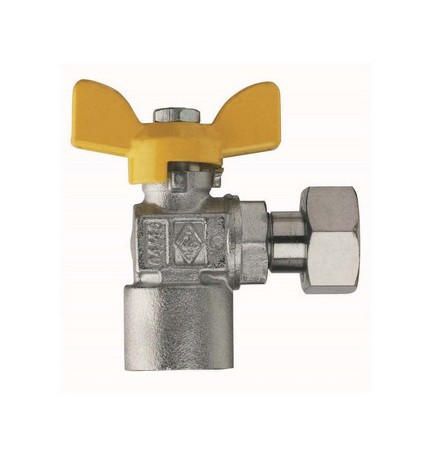 VALVOLA A SFERA PER GAS A SQUADRA FIL. FEMMINA CON GIRELLO 1/2" x 1/2" DN 15