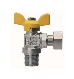 VALVOLA A SFERA PER GAS A SQUADRA FIL MASCHIO CON GIRELLO 1/2" x 1/2" DN 15