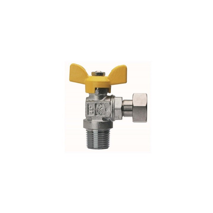 VALVOLA A SFERA PER GAS A SQUADRA FIL MASCHIO CON GIRELLO 1/2" x 1/2" DN 15
