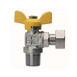 VALVOLA A SFERA PER GAS A SQUADRA FIL MASCHIO CON GIRELLO 1/2" x 3/4" DN 15