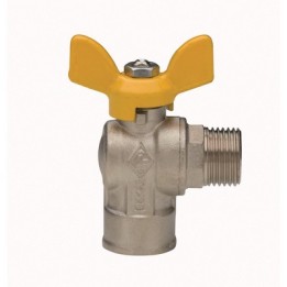VALVOLA A SFERA PER GAS A SQUADRA FIL. FEMMINA ATT. MASCHIO 1/2" x 1/2" DN 15