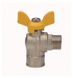 VALVOLA A SFERA PER GAS A SQUADRA FIL. FEMMINA ATT. MASCHIO 1/2" x 1/2" DN 15