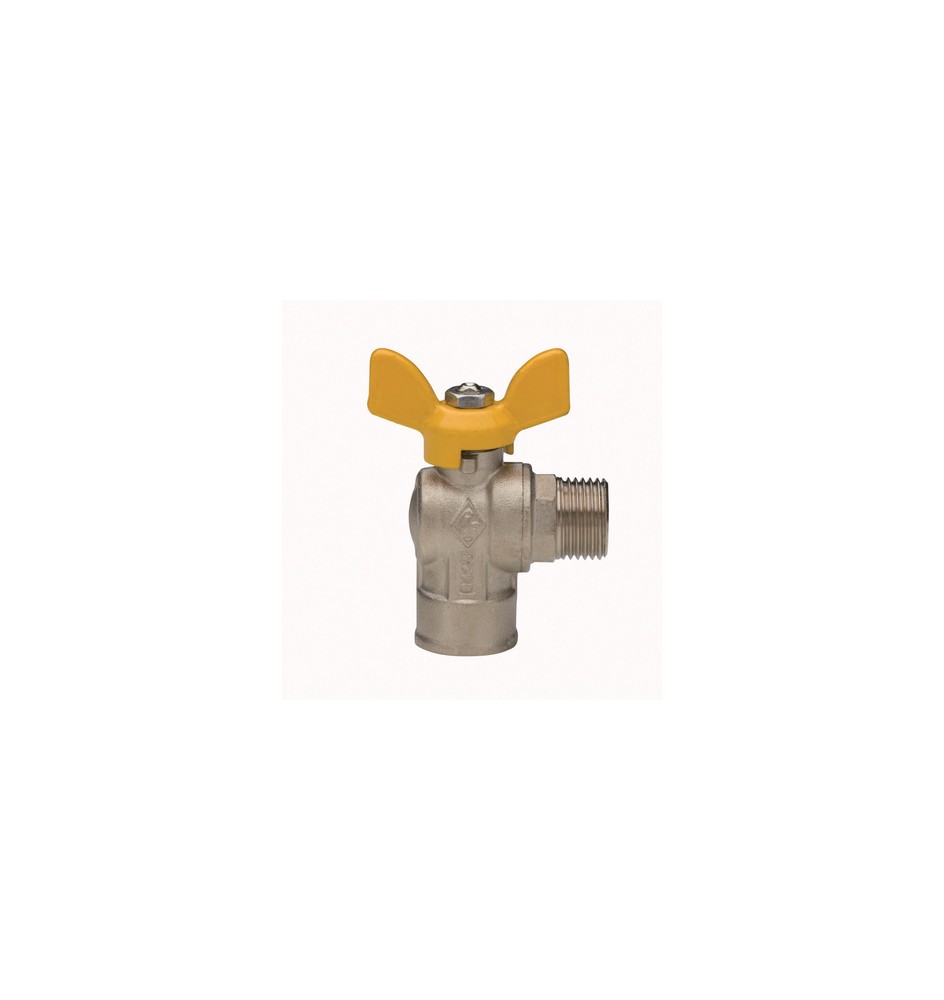 VALVOLA A SFERA PER GAS A SQUADRA FIL. FEMMINA ATT. MASCHIO 1/2" x 1/2" DN 15