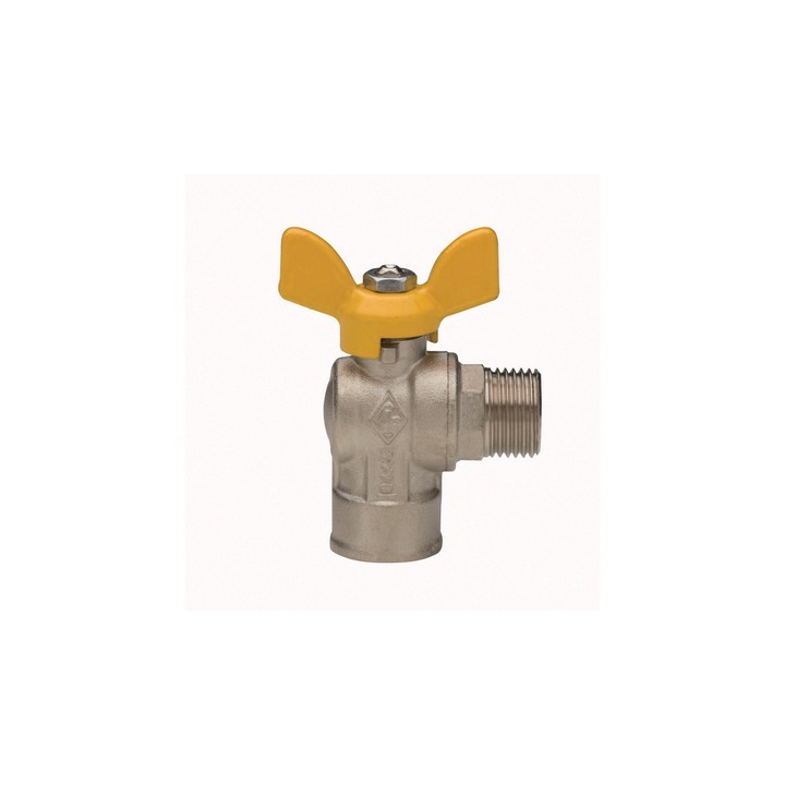 VALVOLA A SFERA PER GAS A SQUADRA FIL. FEMMINA ATT. MASCHIO 1/2" x 1/2" DN 15