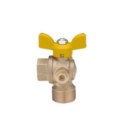 VALVOLA A SFERA PER GAS PASSAGGIO TOTALE A SQUADRA FM CON FARFALLA 3/4" DN 20