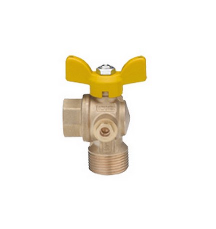 VALVOLA A SFERA PER GAS PASSAGGIO TOTALE A SQUADRA FM CON FARFALLA 3/4" DN 20