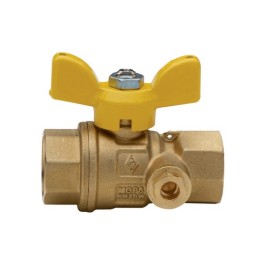VALVOLA A SFERA PER GAS A PASSAGGIO TOTALE C/PRESA PRESSIONE FF 1"