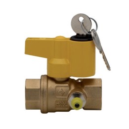 VALVOLA A SFERA PER GAS CON PUNTO PRESA PRESSIONE CON SERRATURA 3/4" DN 20