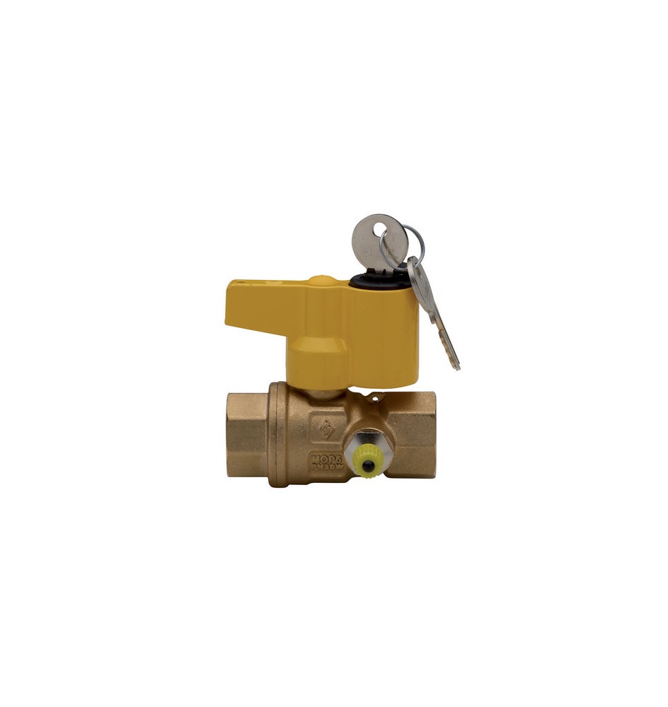 VALVOLA A SFERA PER GAS CON PUNTO PRESA PRESSIONE CON SERRATURA 3/4" DN 20