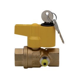 VALVOLA A SFERA PER GAS CON PUNTO PRESA PRESSIONE CON SERRATURA 1" DN 25
